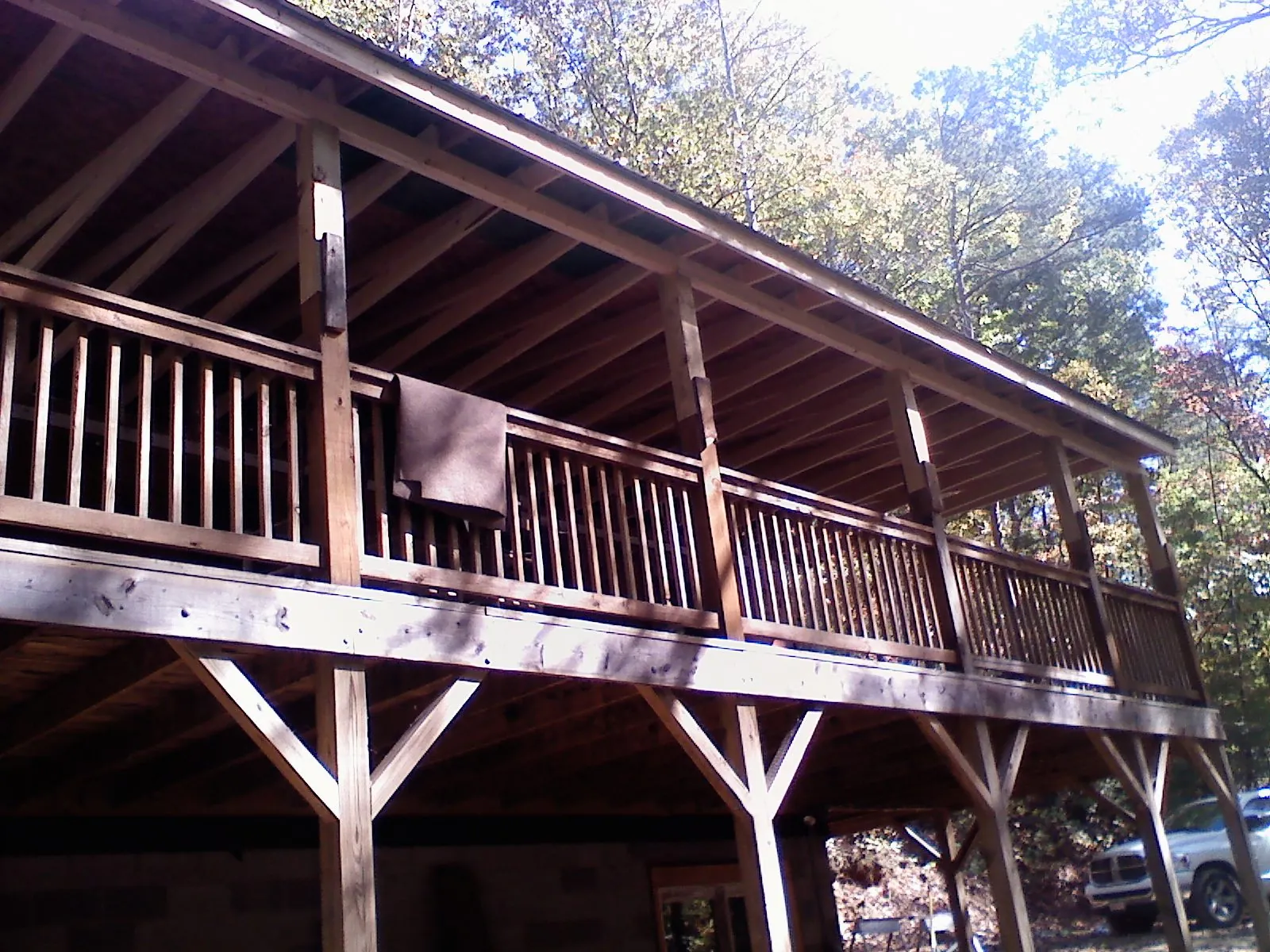 Timber framing under a new elevated porch and deck — Roof Leak Repair in Annville by Roofing Brothers